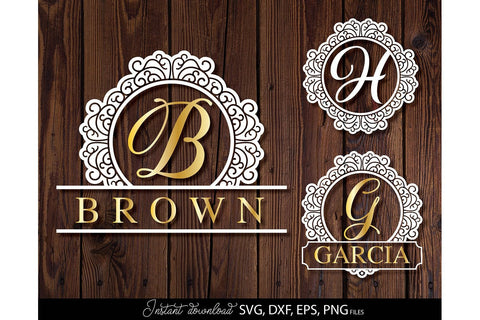 Monogram Frame SVG, Family Monogram SVG, Last Name Monogram SVG, Wedding Sign Monogram SVG SVG March Design Studio 