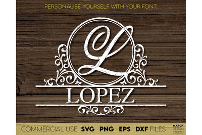 Monogram Frame SVG, Family Monogram SVG, Last Name Monogram SVG, Wedding Sign Monogram SVG SVG March Design Studio 