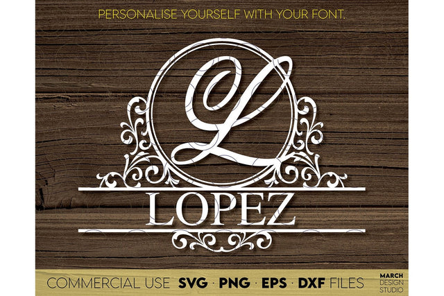 Monogram Frame SVG, Family Monogram SVG, Last Name Monogram SVG, Wedding Sign Monogram SVG SVG March Design Studio 