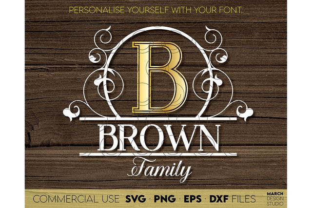 Monogram Frame SVG, Family Monogram SVG, Last Name Monogram SVG, Wedding Sign Monogram SVG SVG March Design Studio 
