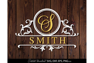 Monogram Frame SVG, Family Monogram SVG, Last Name Monogram SVG, Wedding Sign Monogram SVG SVG March Design Studio 
