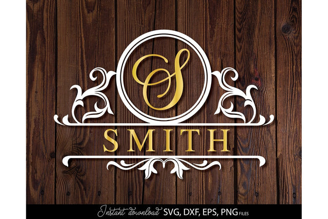Monogram Frame SVG, Family Monogram SVG, Last Name Monogram SVG, Wedding Sign Monogram SVG SVG March Design Studio 