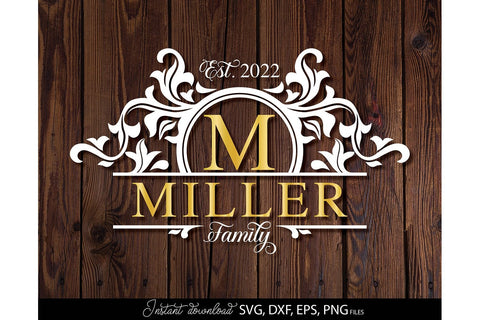 Monogram Frame SVG, Family Monogram SVG, Last Name Monogram SVG, Wedding Sign Monogram SVG SVG March Design Studio 