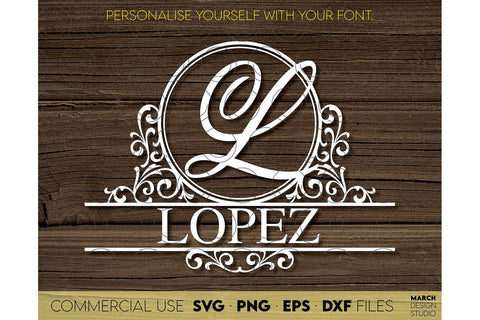 Monogram Frame SVG, Family Monogram SVG, Last Name Monogram SVG, Wedding Sign Monogram SVG SVG March Design Studio 