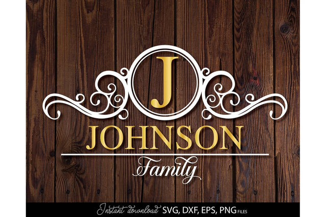 Monogram Frame SVG, Family Monogram SVG, Last Name Monogram SVG, Wedding Sign Monogram SVG SVG March Design Studio 