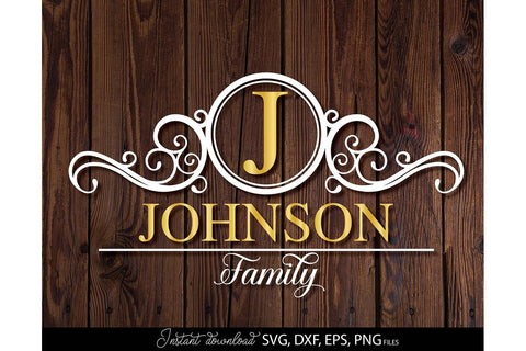 Monogram Frame SVG, Family Monogram SVG, Last Name Monogram SVG, Wedding Sign Monogram SVG SVG March Design Studio 