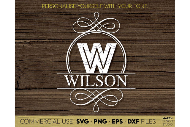 Monogram Frame SVG, Family Monogram SVG, Last Name Monogram SVG, Wedding Sign Monogram SVG SVG March Design Studio 