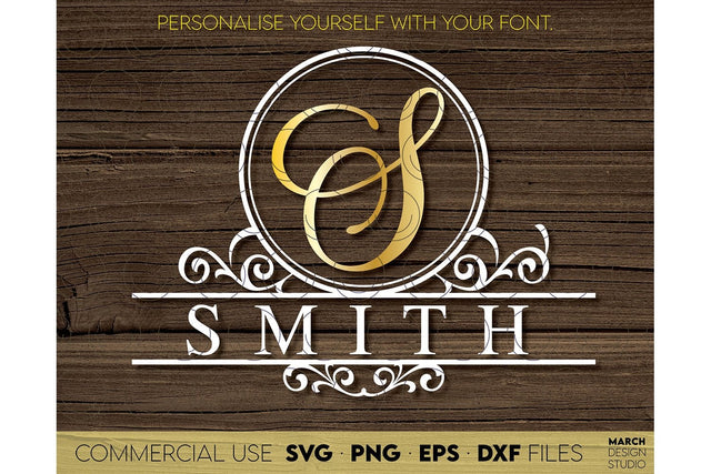 Monogram Frame SVG, Family Monogram SVG, Last Name Monogram SVG, Wedding Sign Monogram SVG SVG March Design Studio 
