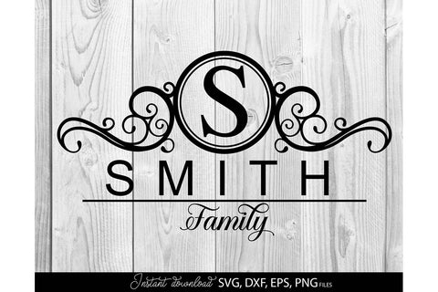 Monogram Frame SVG, Family Monogram SVG, Last Name Monogram SVG, Wedding Sign Monogram SVG SVG March Design Studio 