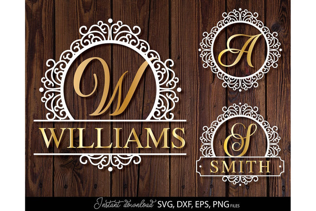 Monogram Frame SVG, Family Monogram SVG, Last Name Monogram SVG, Wedding Sign Monogram SVG SVG March Design Studio 