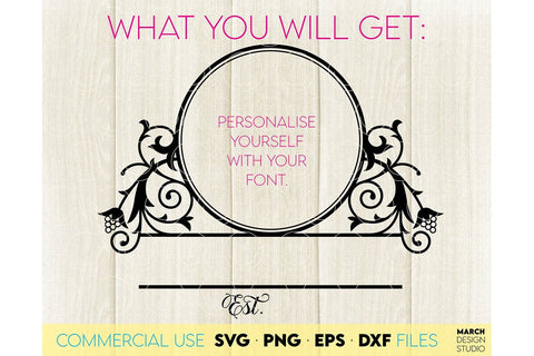 Monogram Frame SVG, Family Monogram SVG, Last Name Monogram SVG, Wedding Sign Monogram SVG SVG March Design Studio 