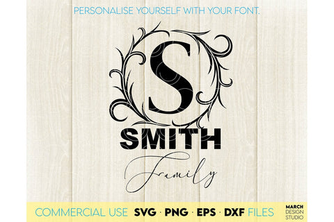 Monogram Frame SVG, Family Monogram SVG, Last Name Monogram SVG, Wedding Sign Monogram SVG SVG March Design Studio 