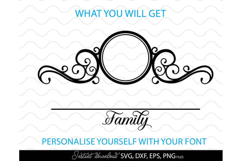 Monogram Frame SVG, Family Monogram SVG, Last Name Monogram SVG, Wedding Sign Monogram SVG SVG March Design Studio 