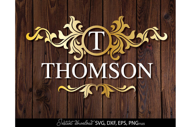 Monogram Frame SVG, Family Monogram SVG, Last Name Monogram SVG, Wedding Sign Monogram SVG SVG March Design Studio 