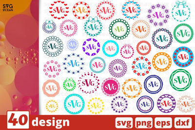 Monogram frames circles SVG SvgOcean 