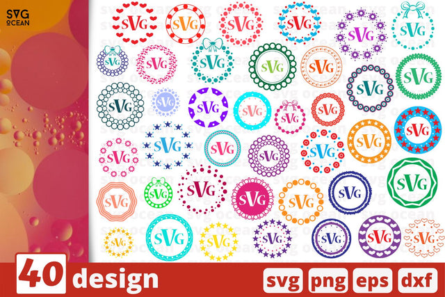 Monogram frames circles SVG SvgOcean 