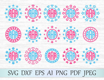 Monogram frames cut files SVG MagicArtLab 