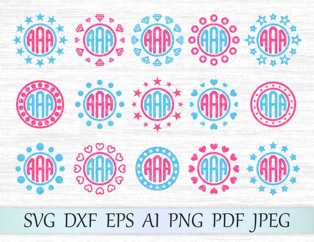 Monogram frames cut files SVG MagicArtLab 