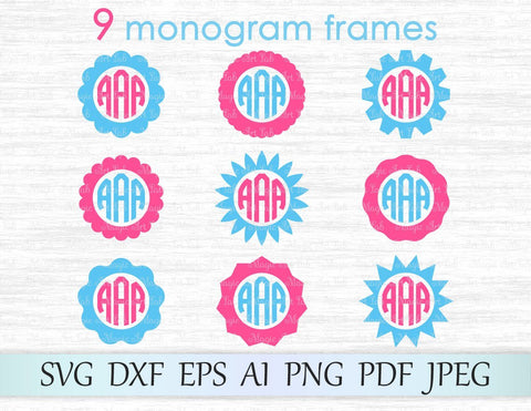 Monogram frames cut files SVG MagicArtLab 