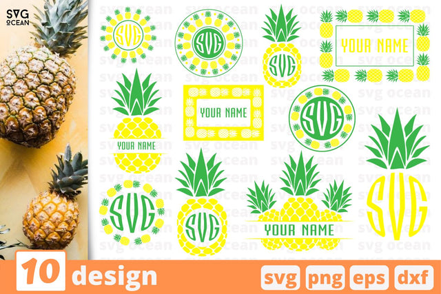 Monogram frames pineapple SVG SvgOcean 