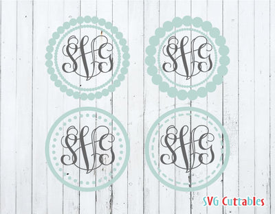 Monogram frames set of 4 SVG Svg Cuttables 