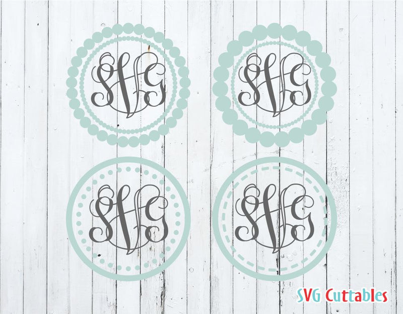 Monogram frames set of 4 SVG Svg Cuttables 