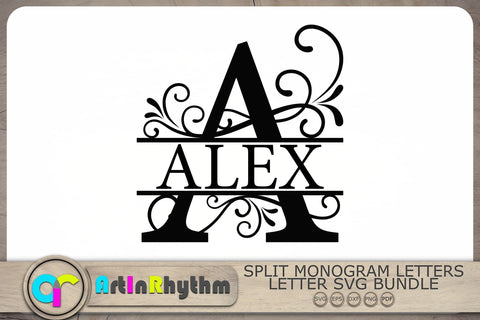 Monogram Frames Svg, Monogram Letters Svg, Split Monogram Frames Svg SVG Artinrhythm shop 