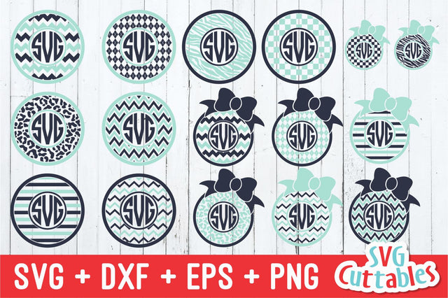 Monogram Frames with Bows SVG Svg Cuttables 