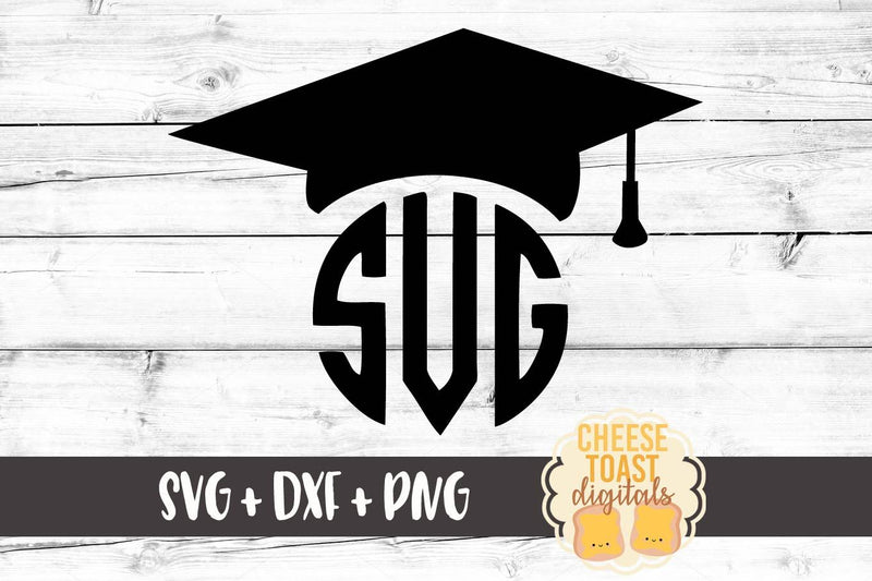 Monogram Graduation Cap SVG Cheese Toast Digitals 