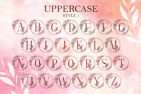 Monogram Handdrawn Rose Font Dm Letter Studio 