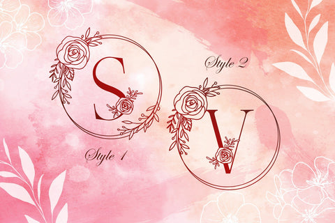 Monogram Handdrawn Rose Font Dm Letter Studio 