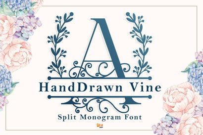 Monogram Handdrawn Vine Font Dm Letter Studio 