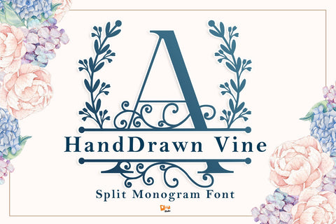 Monogram Handdrawn Vine Font Dm Letter Studio 