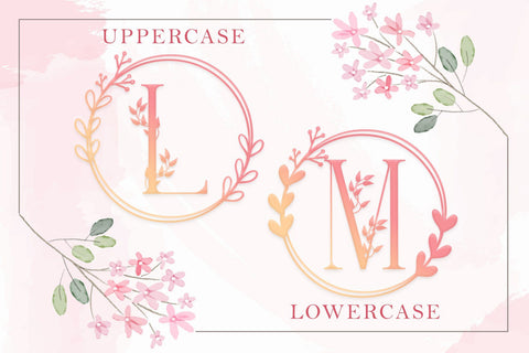 Monogram Handrawn Floral Font Dm Letter Studio 