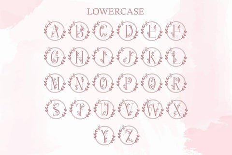 Monogram Handrawn Floral Font Dm Letter Studio 