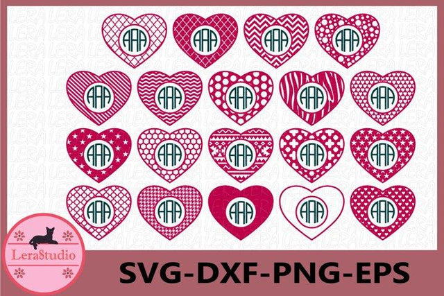 Monogram Hearts SVG SVG Lerastudio 