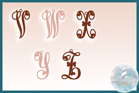 Monogram Initials with Hearts Earrings SVG Bundle | Faux Leather Jewelry SVG Harbor Grace Designs 