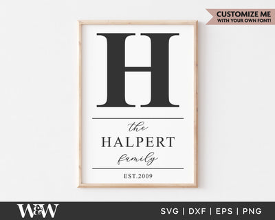 Monogram Last Name SVG | Family Name Sign SVG SVG Wood And Walt 