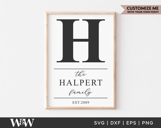 Monogram Last Name SVG | Family Name Sign SVG SVG Wood And Walt 