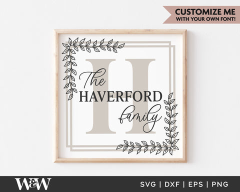Monogram Last Name SVG | Family Name SVG SVG Wood And Walt 