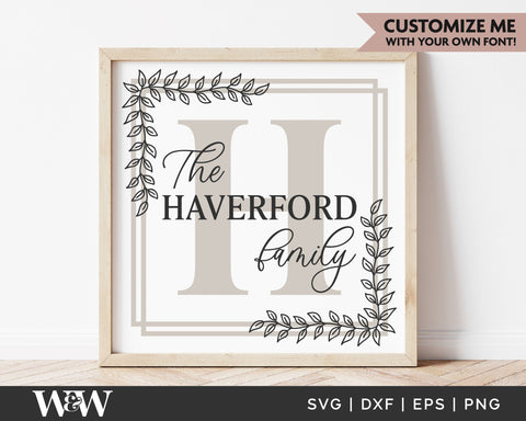 Monogram Last Name SVG | Family Name SVG SVG Wood And Walt 