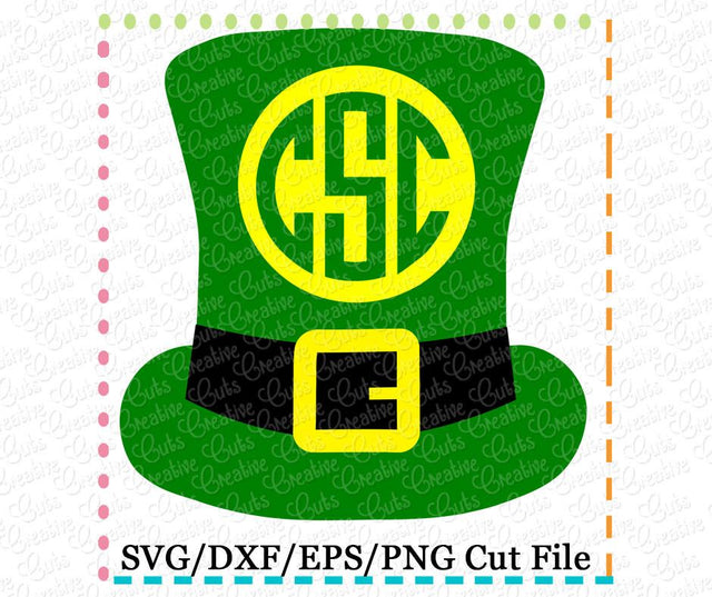 Monogram Leprechaun Hat Cut File Creative Appliques 