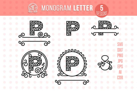 Monogram Letter P SVG VectorSVGdesign 