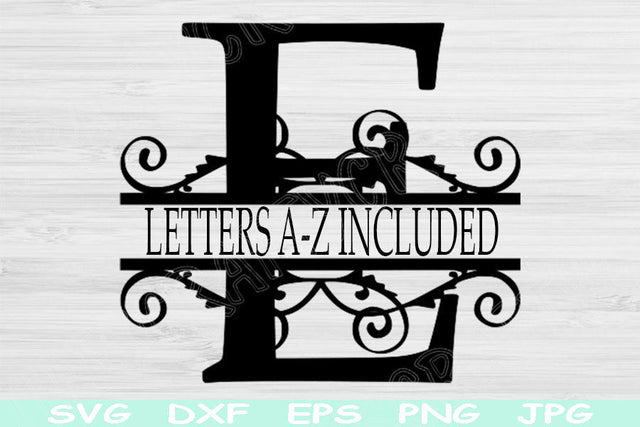 Monogram Letter Svg File, Split Letter Svg, Dxf, Eps, Png Cut Files For Cricut, Glowforge, Silhouette SVG TiffsCraftyCreations 