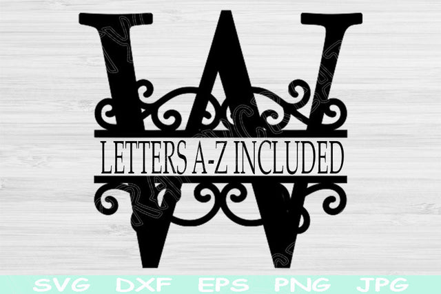 Monogram Letter Svg File, Split Letter Svg, Dxf, Eps, Png Instant Digital Download Design Cut Files For Cricut, Glowforge, Silhouette Vector SVG TiffsCraftyCreations 