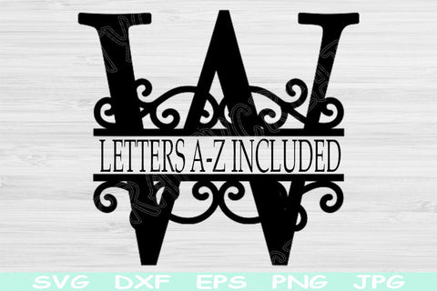 Monogram Letter Svg File, Split Letter Svg, Dxf, Eps, Png Instant Digital Download Design Cut Files For Cricut, Glowforge, Silhouette Vector SVG TiffsCraftyCreations 