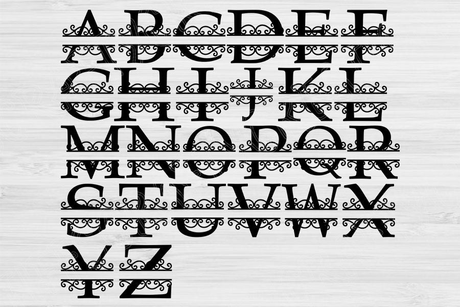 Monogram Letter Svg File, Split Letter Svg, Dxf, Eps, Png Instant ...