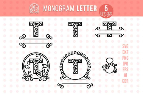 Monogram Letter T SVG VectorSVGdesign 
