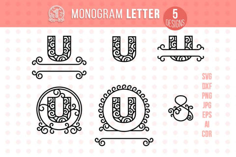 Monogram Letter U SVG VectorSVGdesign 