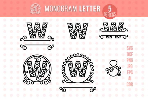 Monogram Letter W SVG VectorSVGdesign 